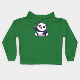 Cute Panda Waving Hand Cartoon Kids Hoodie